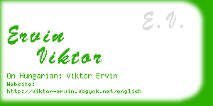 ervin viktor business card